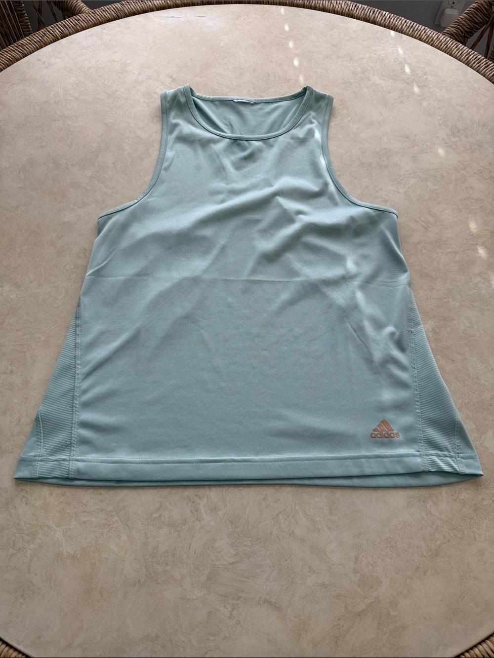 adidas Women's Mint Blue Performance Tank with Rose Gold Logo